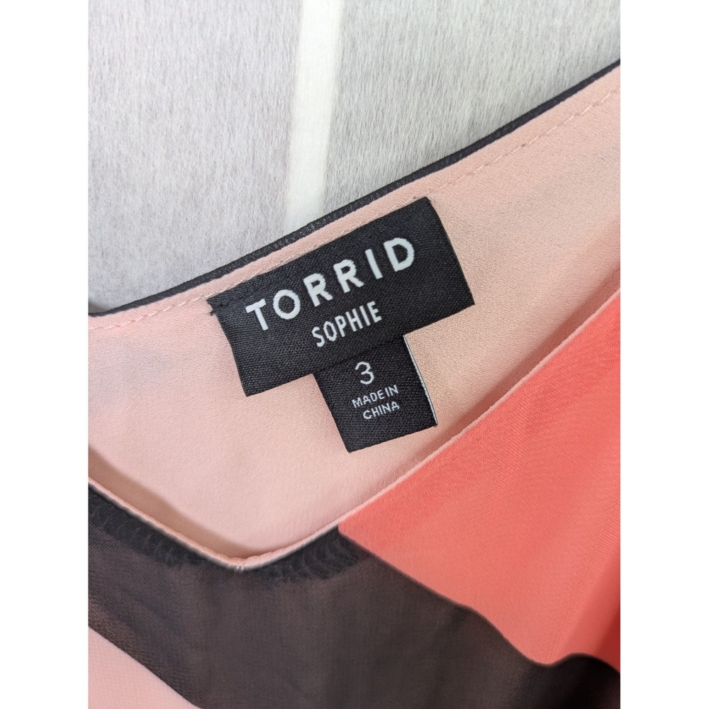 Torrid Women's Sophie Swing Cami Sz 3 (22/24) Excellent Condition Chiffon Stripe - Picture 6 of 12